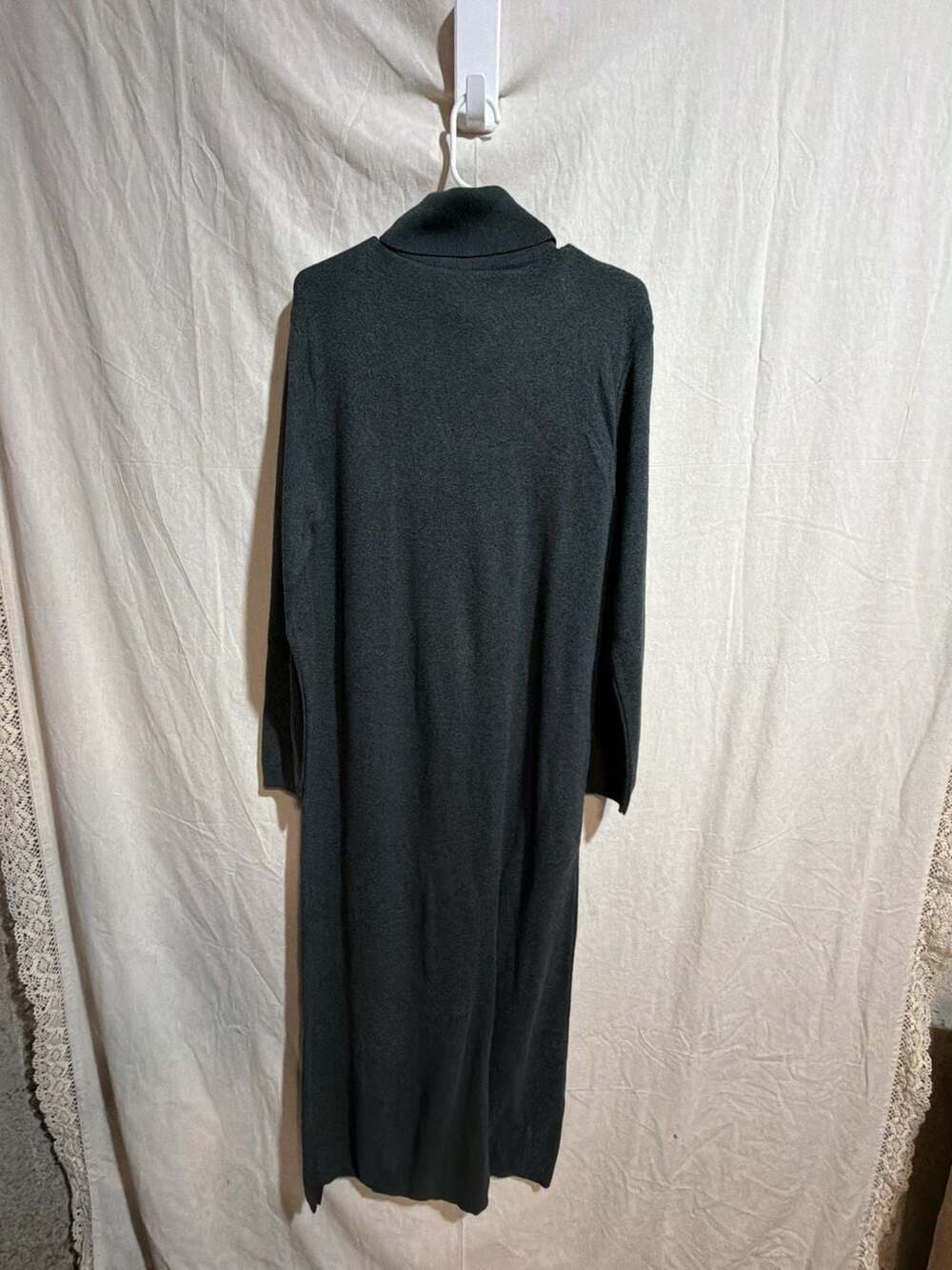 NWT J.Jill Cotton Turtleneck Sweater Dress Heather Charcoal Grey Medium New - Picture 6 of 6